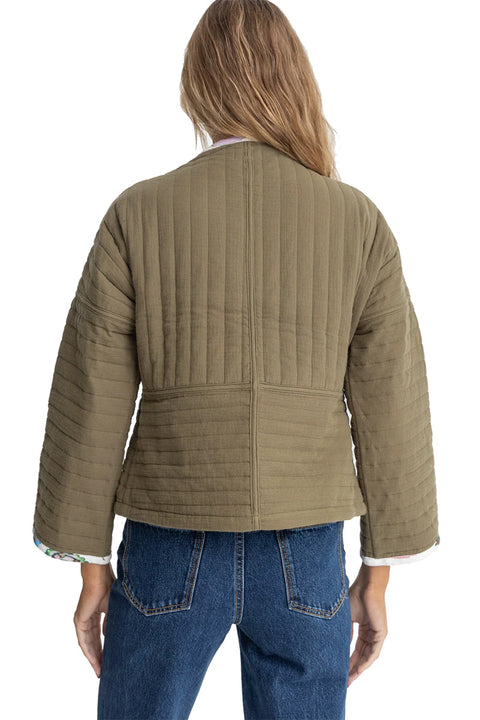 Rhythm Jyoti Quilted Jacket - Olive- Back