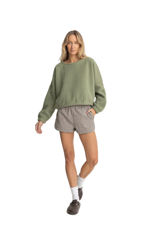 Rhythm Jyoti Reverse Fleece - Sage- Front 2