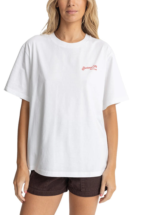 Rhythm Motel Oversized T-shirt - White- Front