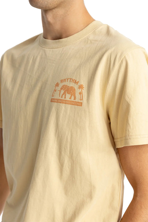 Rhythm Tusk S/S T-Shirt - Sand- Close up on chest graphic