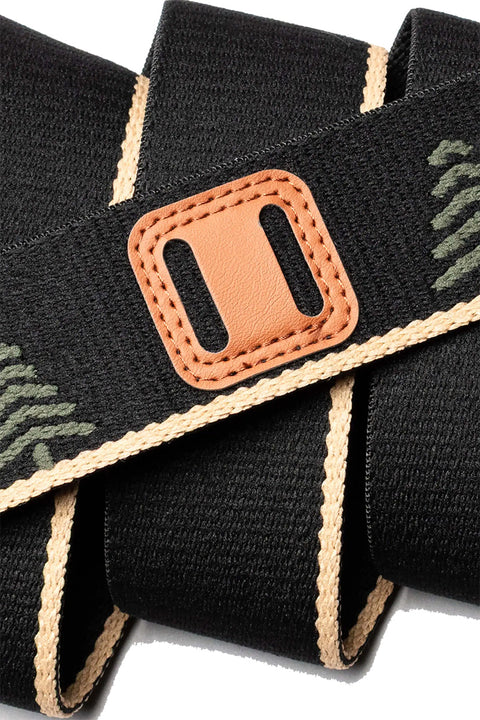 Arcade Blackwood Belt - Black / Sand- Close up on graphic