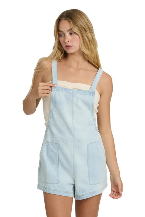Billabong Beach Crush Denim Overall - Blue Mist- Front