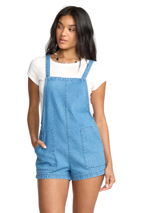 Billabong Beach Crush Denim Overall - Salt Washed- Front