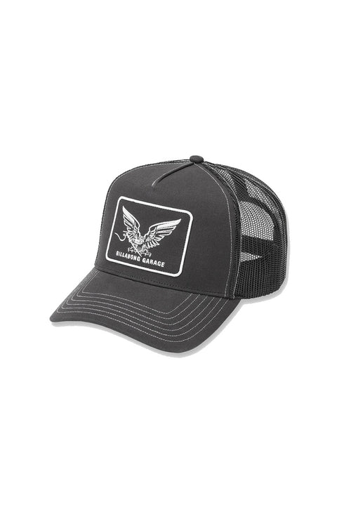 Billabong Bird Of Prey Garage Trucker Hat - Black- Front