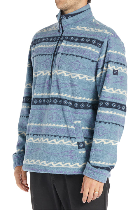 Billabong A/Div Boundary Half-Zip Mock Neck Pullover Fleece - Washed Blue - Side