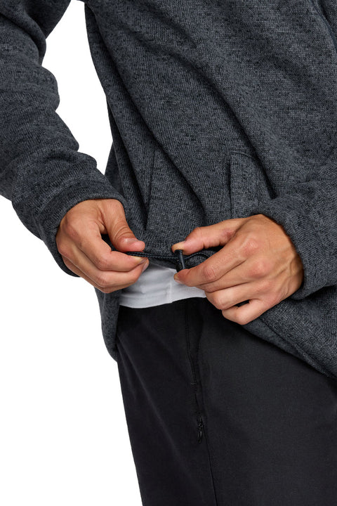 Billabong Boundary Mock Neck - Navy- Close up on drawstring