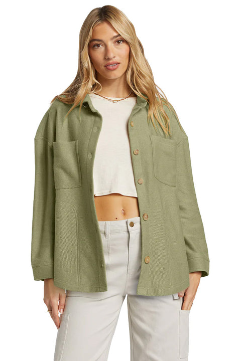 Billabong Everytime Shacket - Avocado- Front