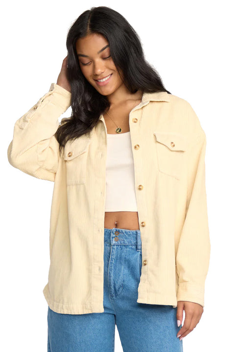 Billabong Fadeaway Shacket - White Cap- Front