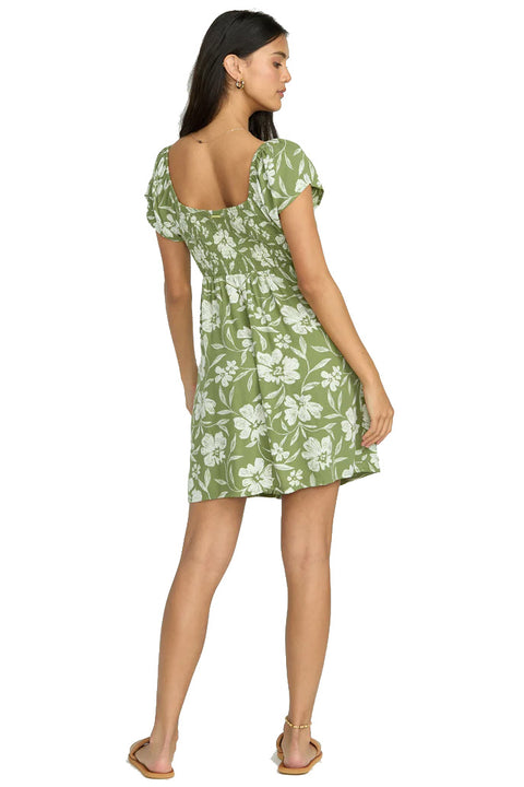 Billabong Fall For You Dress - Ranger Green - Back