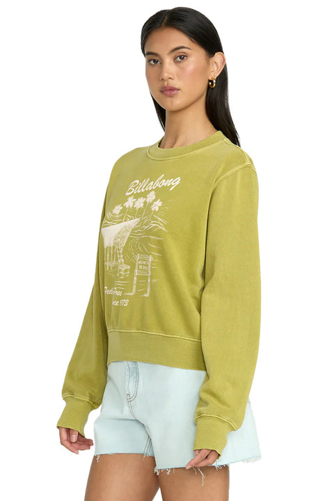 Billabong From Paradise Crew Fleece - Sea Moss - Side