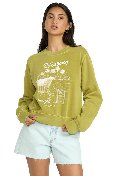 Billabong From Paradise Crew Fleece - Sea Moss