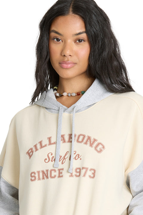 Billabong Gold Coast Pullover Hoodie - Salt Crystal- Close up on front