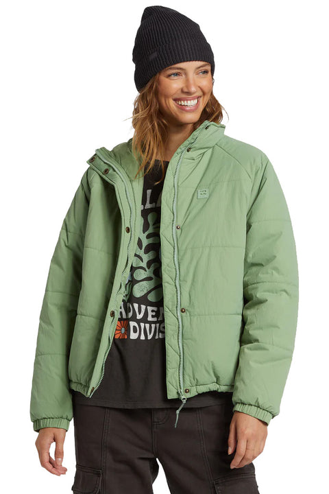 Billabong High Route Puffer Jacket - Salty Sage- Front