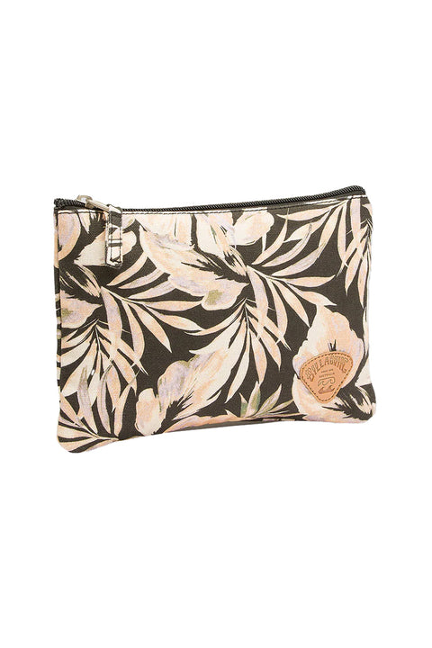 Billabong Lil Snitch Pouch - Black Floral- Front