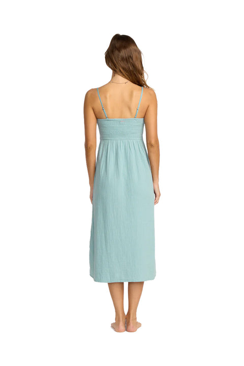 Billabong Off The Coast Dress - Blue Fog- Back