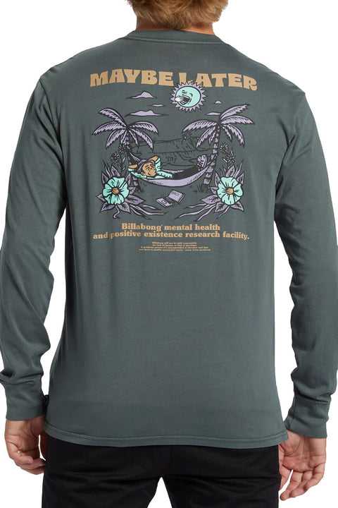 Billabong Relax Long Sleeve T-Shirt - Slate Green- Back