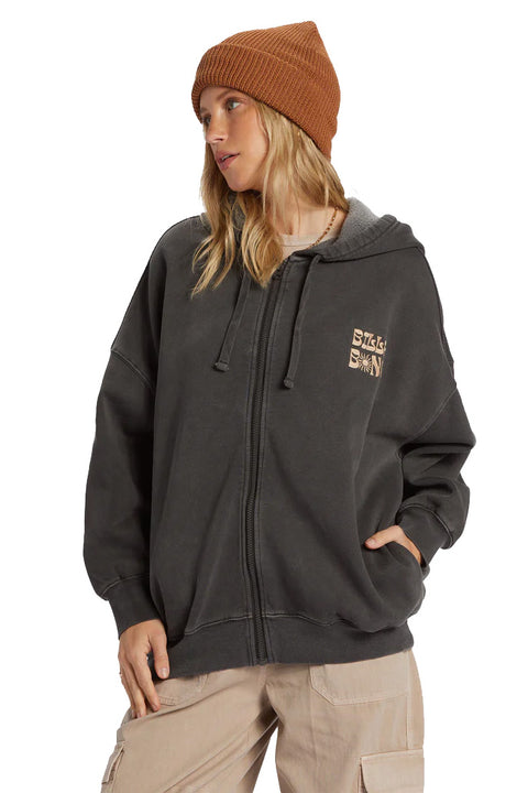 Billabong Riptide Zip Hoodie - Black Sands- Front