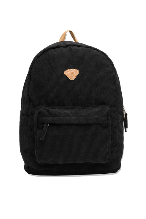 Billabong Schools Out Cord Backpack - Black Pebble- Front