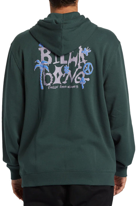 Billabong Short Sands Zip Hoodie - Forest Green- Back