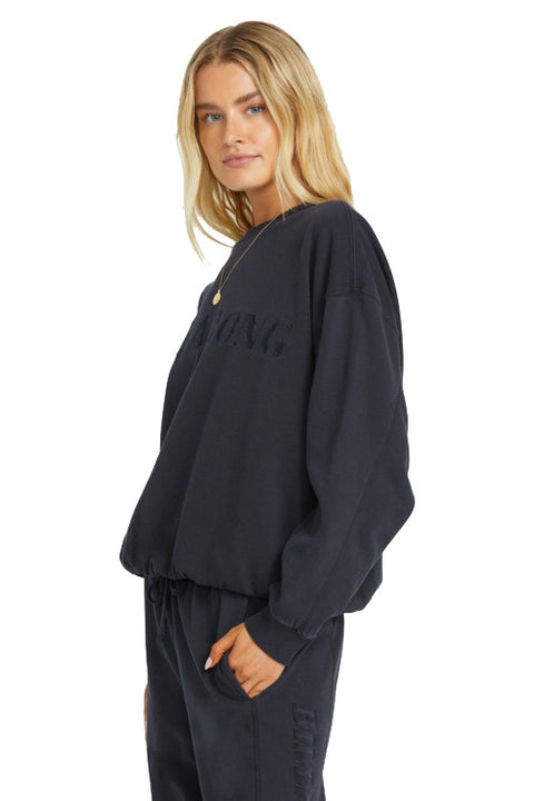 Billabong So Typical Kendal Crew Fleece - Black Pebble- Side