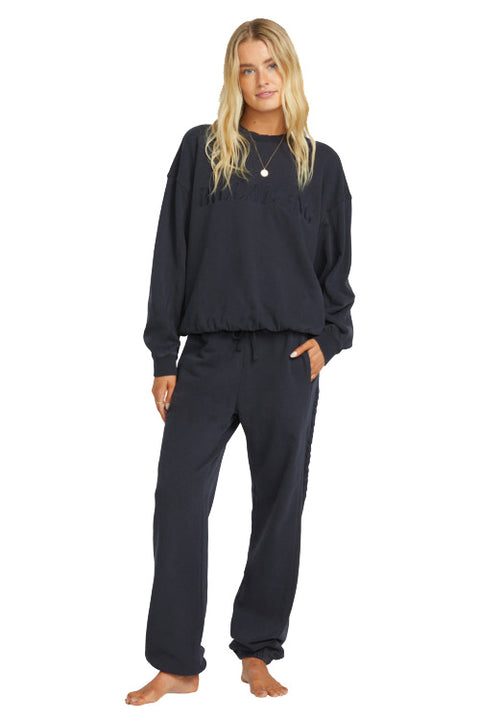 Billabong So Typical Kendal Crew Fleece - Black Pebble- Front overview