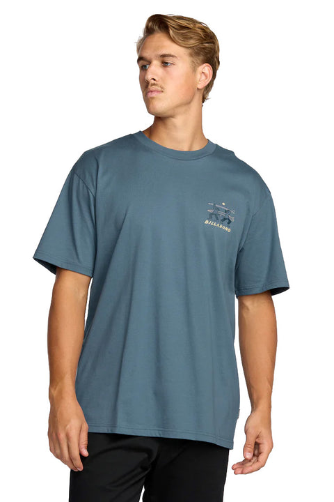Billabong Split The Peak Regular S/S Shirt - Steel Blue- Front