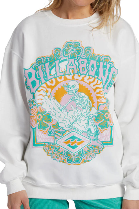 Billabong Sunny Days Sweatshirt - Salt Crystal - Closeup