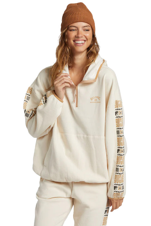 Billabong Surf Adventure Half-Zip Hoodie - White Cap- Front
