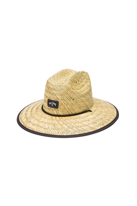 Billabong Tides Print Straw Lifeguard Hat - Black- Front