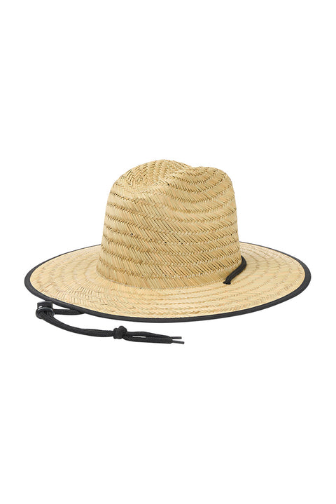 Billabong Tides Print Straw Hat - Jet Black- Back