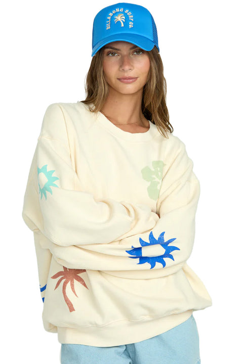 Billabong Water Signs Kendala Crew Fleece - Whitecap