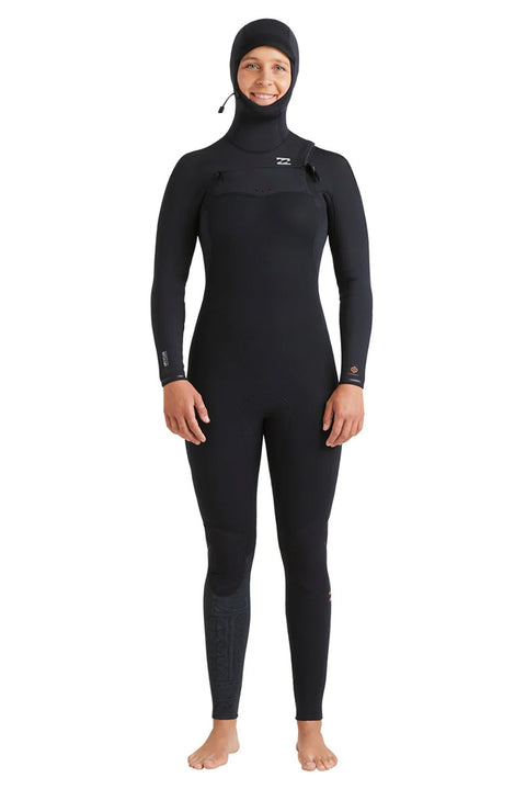Billabong Women's Furnace Natural Upcycler 5/4 Hooded Wetsuit - Black
