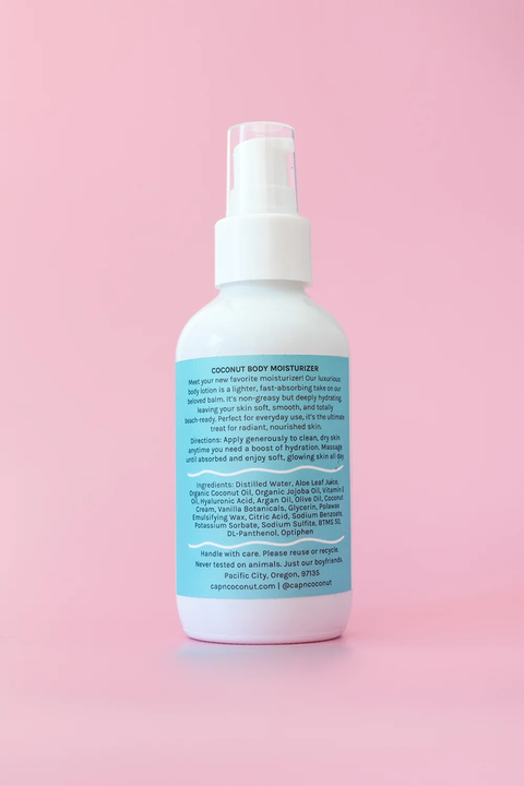Cap'n Coconut Body Moisturizer- Back