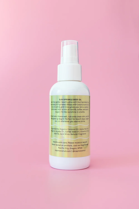 Cap'n Coconut Sun Sparkle Shimmer Body Oil- Back