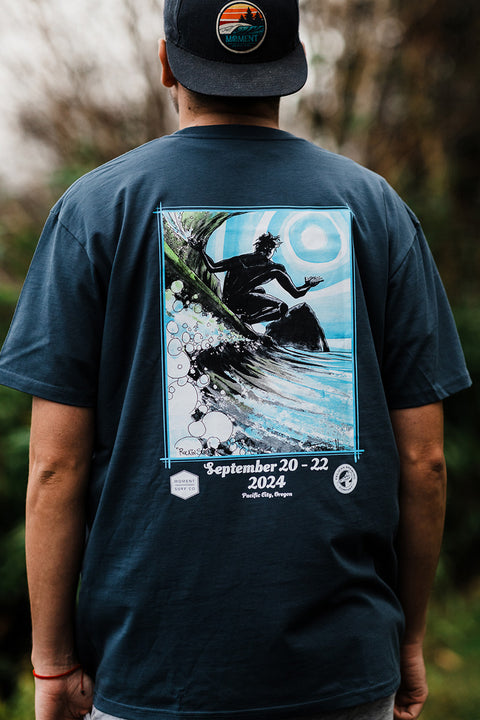 Cape Kiwanda Longboard Classic 2024 Tee - Petrol - Back