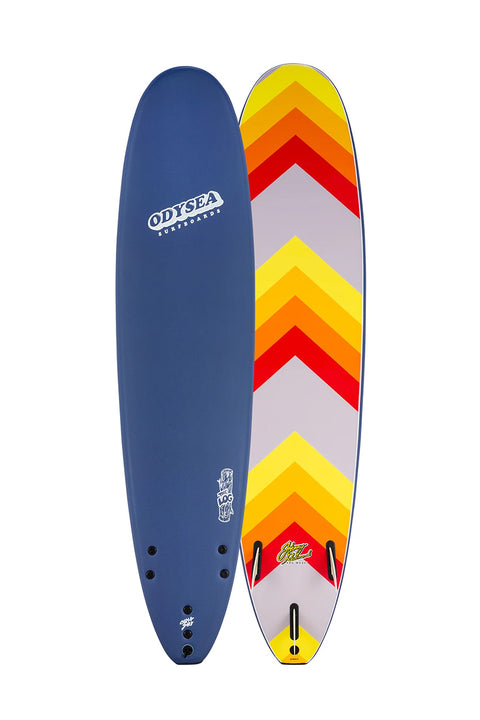 Catch Surf Odysea 8'0" Log X Johnny Redmond Pro Surfboard - Midnight Blue- Top and bottom view