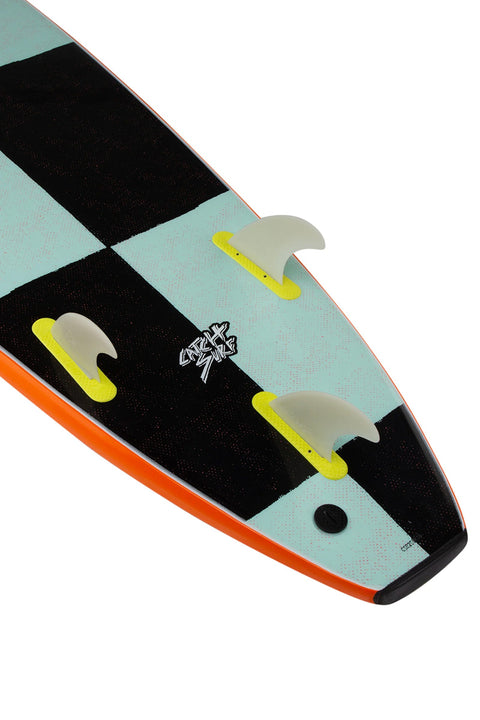 Catch Surf Odysea Log 9'0" Surfboard - Orange- Tail with fins up