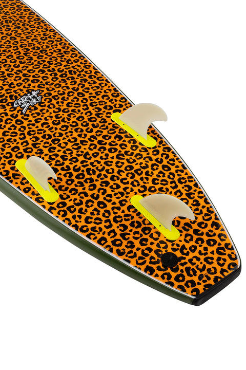 Catch Surf Odysea Log 9'0" Surfboard - Military Green\Cheetah- CLose up on tail
