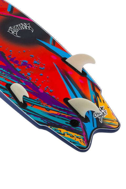 Catch Surf Odysea X Lost 5'11" RNF Surfboard - Midnight Blue- Close up on tail
