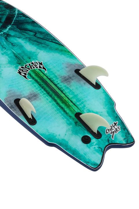 Catch Surf Odysea X Lost 6'5" RNF Surfboard - Midnight Blue- Tail with fins up
