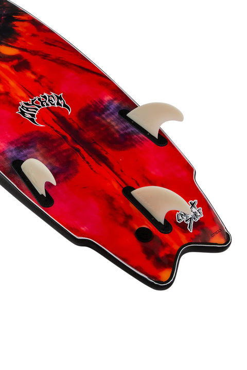 Catch Surf Odysea X Lost 6'5" RNF Surfboard - Black- Close up on tail