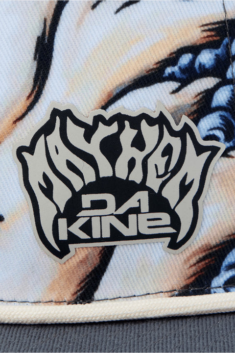 Dakine High Crown Trucker X Mayhem Hat - Mayhem Marron- Close up on logo