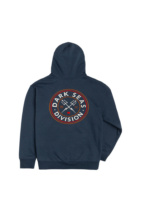 Dark Seas Navigator Custom Heavyweight Hoodie - Light Navy- Back