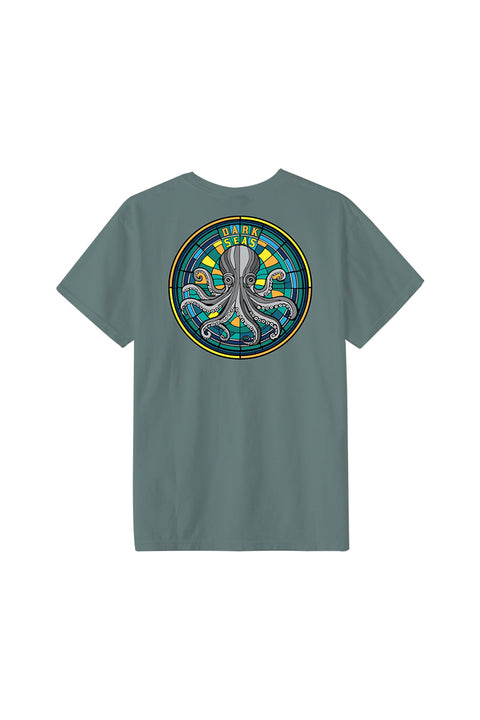 Dark Seas Octo Glass Pigment T-Shirt - Stormy Sea - Back