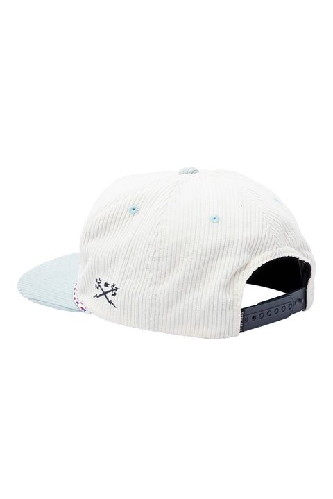 Dark Seas Supplier Hat - Off White / Aqua- Back