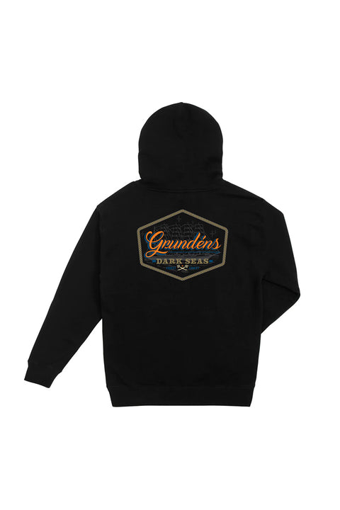 Dark Seas Watercraft Pullover Hoodie - Black- Back