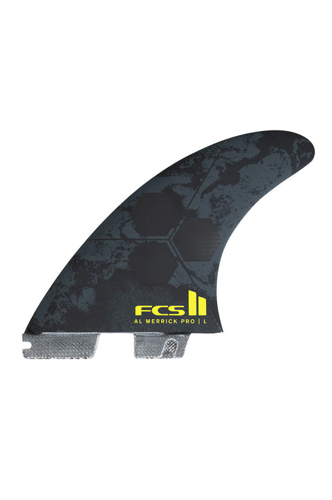 FCS II Al Merrick PG Pro Large Tri Fin Set - Black / Acid- Side fin