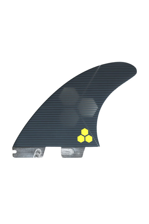 FCS II Al Merrick PG Pro Large Tri Fin Set - Black / Acid- Center fin