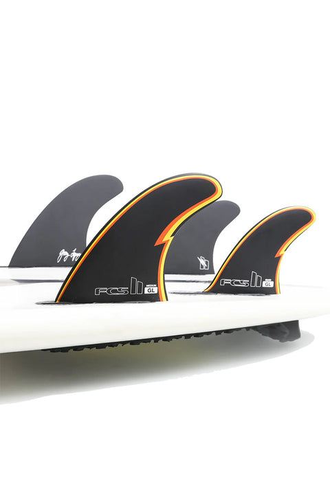 FCS II Gerry Lopez Tri-Quad Fin Set - Black- All fins in board