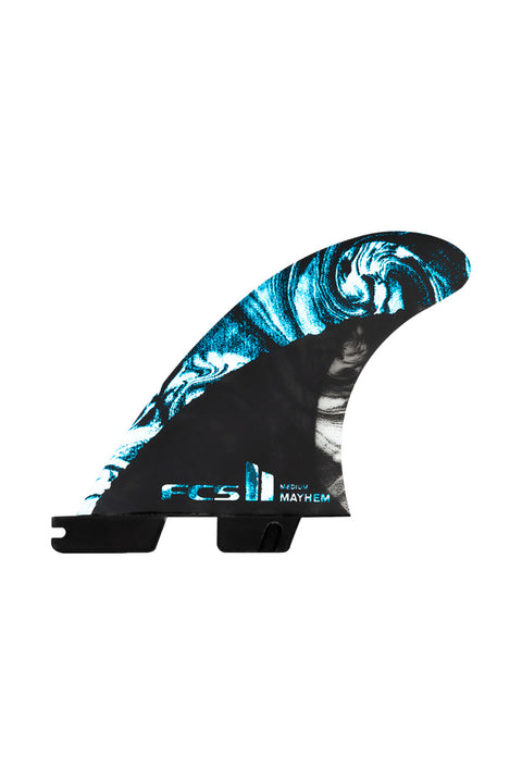 FCS II Mayhem PC Carbon Quad Rear Fin Set - Blue- Front